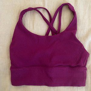 Lululemon Energy Longline Bra - Ribbed Purple